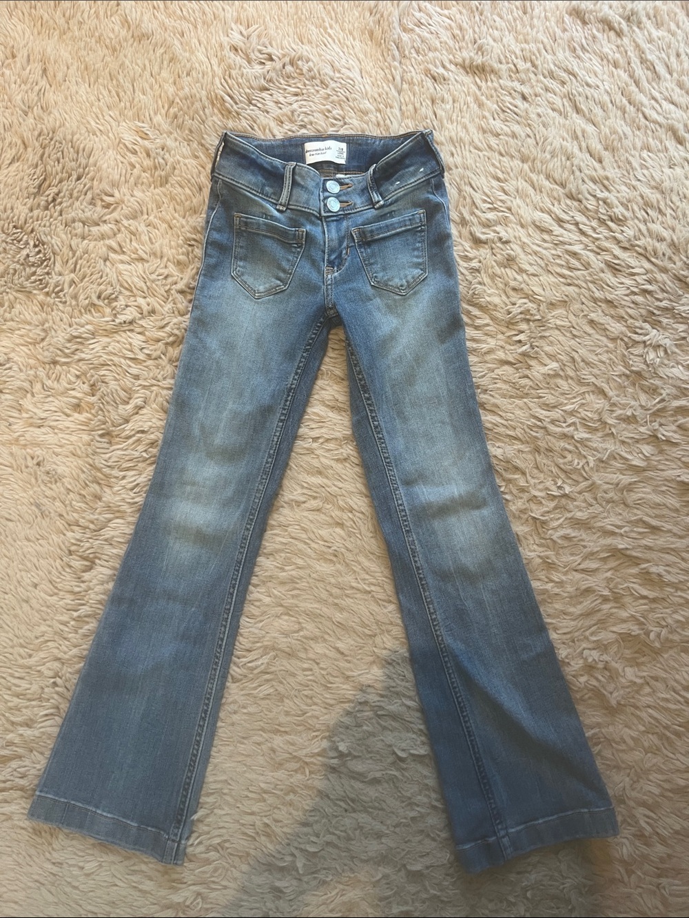 abercrombie kids light blue flare jeans